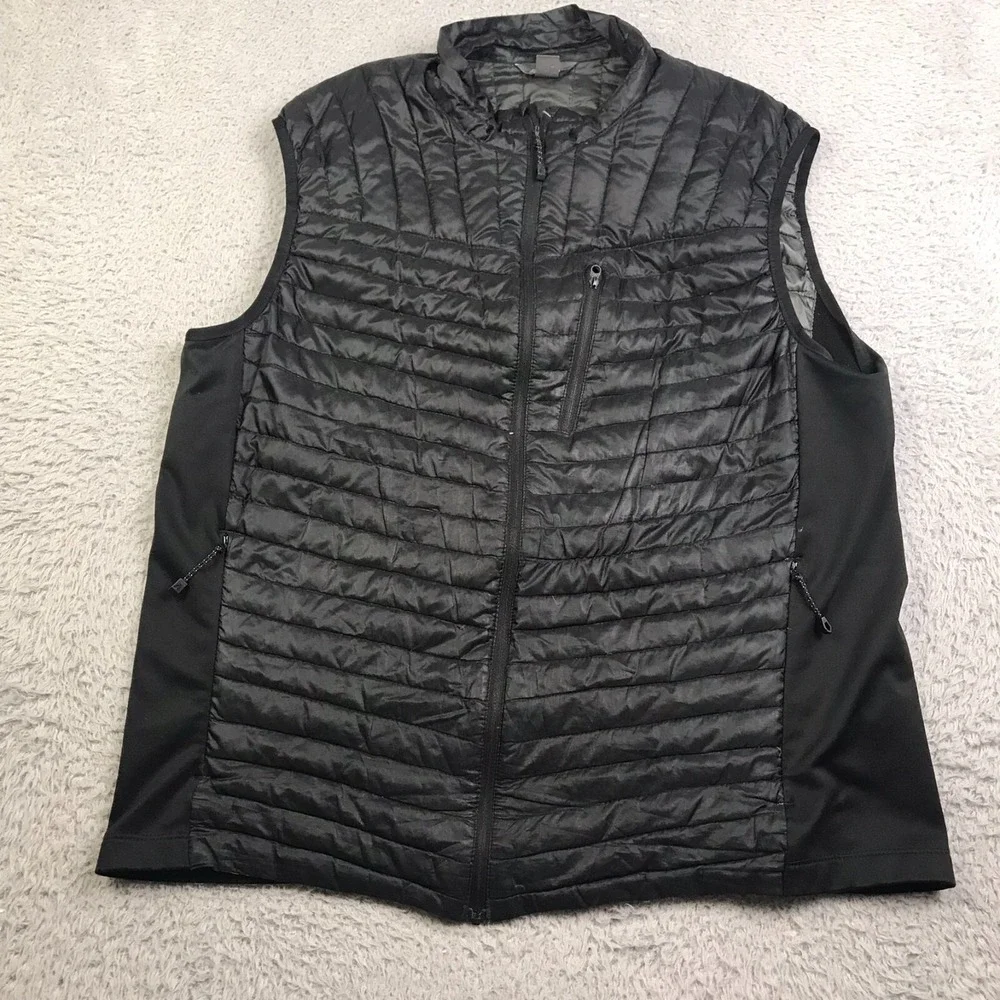 Eddie Bauer First Ascent Vest Mens L Black Goose Down Insulated Puffer